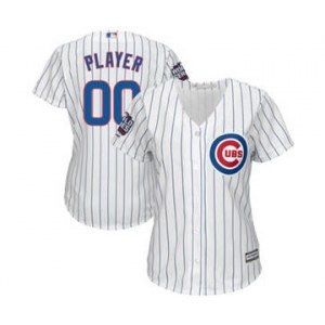 Women's Chicago Cubs Customized White 2016 World Series Champions Custom Home Cool Base Jersey