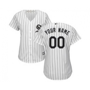 Women's Chicago White Sox Customized White Black Home Cool Base Custom Jersey