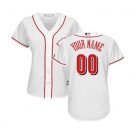 Women's Cincinnati Reds Customized White Home Cool Base Custom Jersey