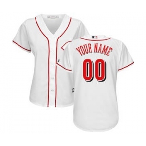 Women's Cincinnati Reds Customized White Home Cool Base Custom Jersey