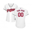 Women's Cleveland Indians Customized White Home Cool Base Custom Jersey