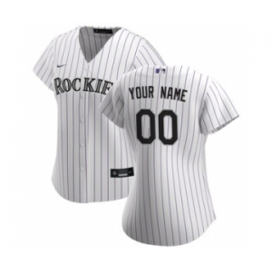 Women's Colorado Rockies 2020 Home Replica Custom Jersey - White Purple