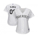 Women's Colorado Rockies Customized White Home Cool Base Custom Jersey