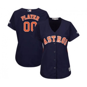 Women's Houston Astros Customized Navy Cool Base Alternate Jersey