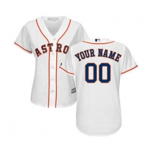 Women's Houston Astros Customized White Home Cool Base Custom Jersey