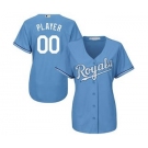 Women's Kansas City Royals Customized Light Blue Cool Base Custom Alternate Jersey