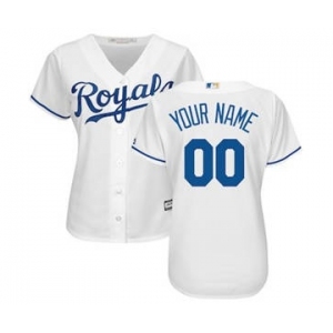 Women's Kansas City Royals Customized White Home Cool Base Custom Jersey