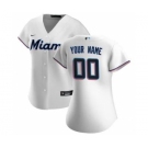 Women's Miami Marlins 2020 Home Replica Custom Jersey - White