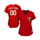 Women's Minnesota Twins Customized Scarlet Cool Base Alternate Jersey