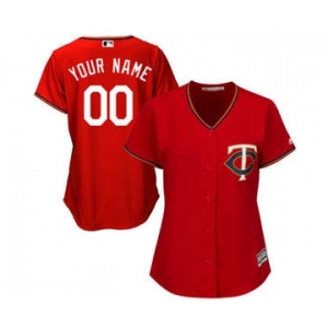 Women's Minnesota Twins Customized Scarlet Cool Base Alternate Jersey