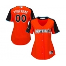 Women's National League Customized Orange 2017 Baseball All-Star Game Personalized Home Run Derby Jersey