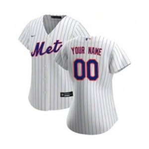 Women's New York Mets 2020 Home Replica Custom Jersey - White Royal