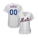 Women's New York Mets Customized White Royal Home Cool Base Custom Jersey