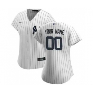 Women's New York Yankees 2020 Home Replica Custom Jersey - White Navy