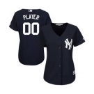 Women's New York Yankees Customized Navy Cool Base Alternate Jersey