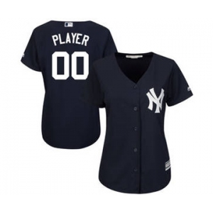 Women's New York Yankees Customized Navy Cool Base Alternate Jersey