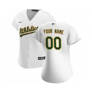 Women's Oakland Athletics 2020 Home Replica Custom Jersey - White