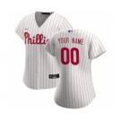 Women's Philadelphia Phillies 2020 Home Replica Custom Jersey - White Scarlet