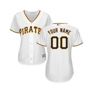 Women's Pittsburgh Pirates Customized White Home Cool Base Custom Jersey