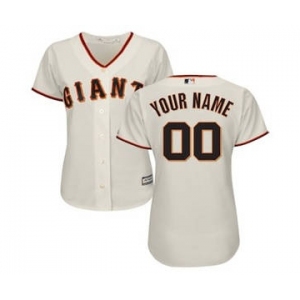 Women's San Francisco Giants Customized Cream Home Cool Base Custom Jersey