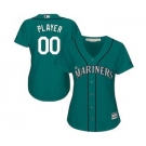 Women's Seattle Mariners Customized Green Cool Base Alternate Jersey