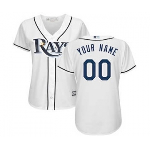 Women's Tampa Bay Rays Customized White Home Cool Base Custom Jersey