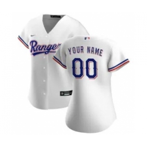 Women's Texas Rangers 2020 Home Replica Custom Jersey - White