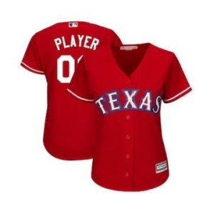 Women's Texas Rangers Customized Scarlet Alternate Cool Base Custom Jersey