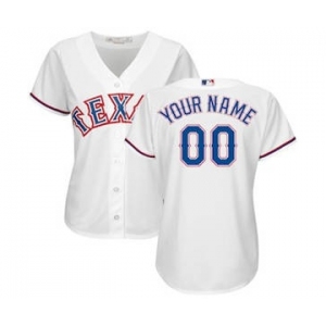 Women's Texas Rangers Customized White Home Cool Base Custom Jersey