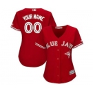 Women's Toronto Blue Jays Customized Scarlet 2017 Cool Base Replica Custom Jersey