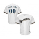 Youth Milwaukee Brewers White Custom Cool Base Baseball Baseball Jersey