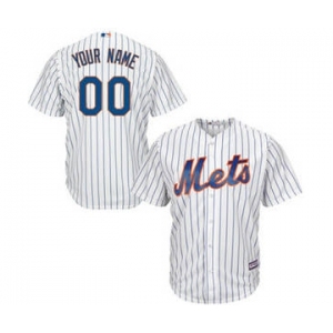 Youth New York Mets White Home Custom Cool Base Baseball Baseball Jersey