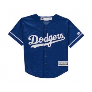 Toddler Los Angeles Dodgers Majestic Official Cool Base Customized Jersey - Royal