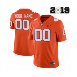 Men's Clemson Tigers Custom Name Number 2019 Patch Football Jersey Orange