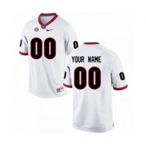 Men's Georgia Bulldogs Custom Name Number White Football Jersey