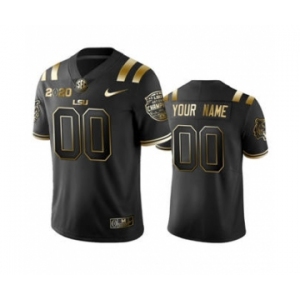 Men's LSU Tigers Custom Black Gold College Football 2020 National Champions Jersey
