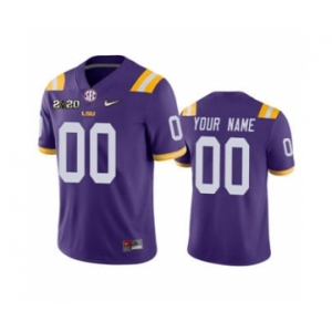 Men's LSU Tigers Custom Purple College Football 2020 National Champions Jersey