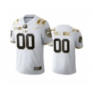 Men's LSU Tigers Custom White Gold College Football 2020 National Champions Jersey