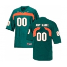 Men's Miami Hurricanes Custom Name Number Jersey Green NCAA 19-20