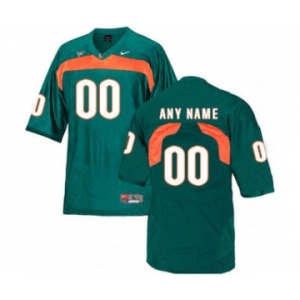 Men's Miami Hurricanes Custom Name Number Jersey Green NCAA 19-20