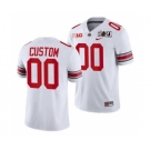 Men's Ohio State Buckeyes Custom 2021 Sugar Bowl Jersey White Playoff Away