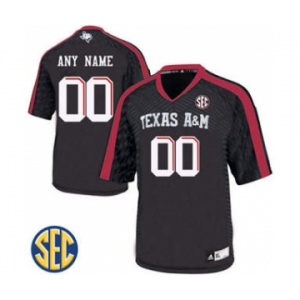 Men's Texas A&M Aggies Custom Name Number Black Jersey NCAA 19-20