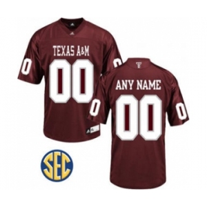 Men's Texas A&M Aggies Custom Name Number Red NCAA 19-20 Jersey