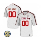 Men's Texas A&M Aggies Custom Name Number White Jersey NCAA 19-20