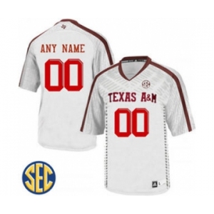 Men's Texas A&M Aggies Custom Name Number White Jersey NCAA 19-20