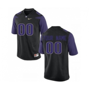 Men's Washington Huskies Custom Name Number Jersey Black NCAA