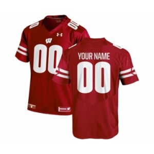 Men's Wisconsin Badgers Custom Name Number NCAA Football Jersey Red