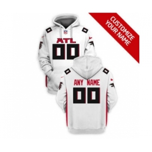 Men's Atlanta Falcons Active Player Custom 2021 White Pullover Football Hoodie