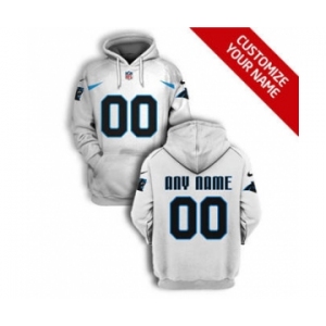 Men's Carolina Panthers Active Player Custom 2021 All White Pullover Football Hoodie