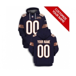 Men's Chicago Bears Active Player Custom 2021 Navy 100th Season Pullover Football Hoodie